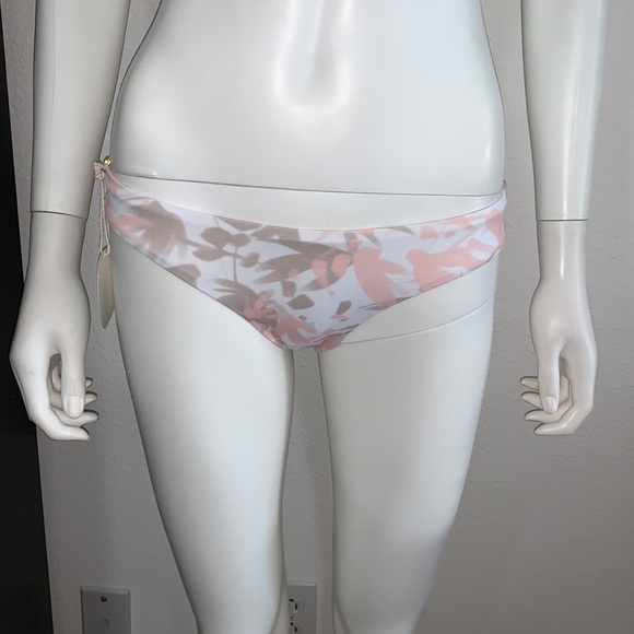 RISE CITY SWIM *Lila* pink white tie dye floral skimpy bikini bottom S M - Picture 5 of 7